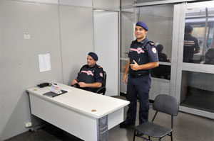 Foto da unidade de atendimento da Guarda Municipal no Terminal Rodoviário